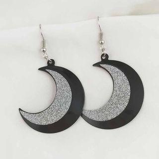 Matte Moon Dangle Earring