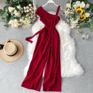 Asymmetric Wide Leg Jumpsuit