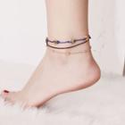 Three Layer Geometric Rope Anklet As Shown In Figure - One Size