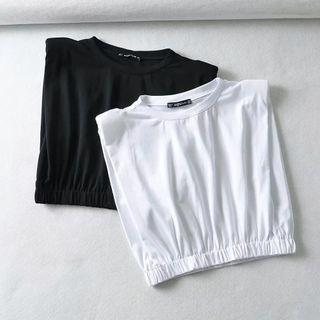 Sleeveless Padded Shoulder T-shirt