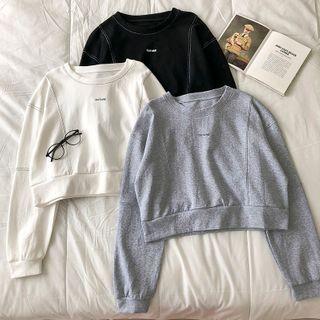 Long-sleeve Round Neck Lettering Print Sweatshirt