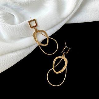 925 Sterling Silver Asymmetric Dangle Earring / Clip-on Earring