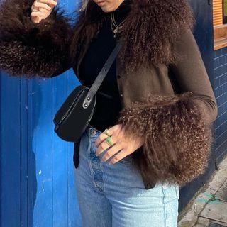 Fur Long Sleeve Cardigan