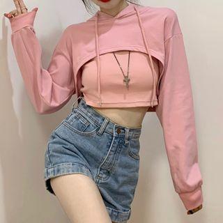 Cropped Hoodie / Camisole Top
