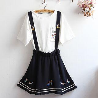 Mermaid Embroidered Suspender A-line Dress