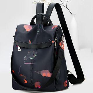Printed Nylon Backpack Camouflage - Black - One Size