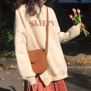 Lettering Side Slit Pullover / Accordion Pleat Midi Skirt