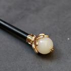 Bead Lotus Wooden Hair Stick Gold - One Size