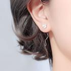 925 Sterling Silver Flower Swirl Dangle Earring 1 Pair - Small Flower Earring - One Size