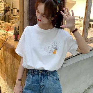 Space Embroidered Short-sleeve T-shirt