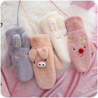 Animal Fleece Mittens (various Designs)
