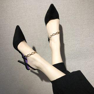 Pointed High-heel Slingback Pumps