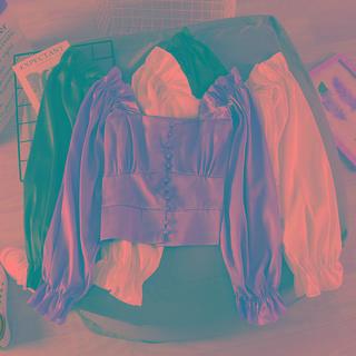 Bell-sleeve Button-up Blouse
