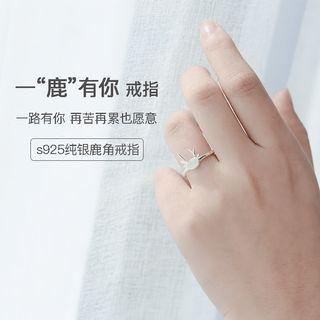 925 Sterling Silver Deer Stone Open Ring As Shown In Figure - One Size