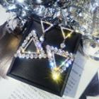 Rhinestone Triangular Drop Earring 1 Pair - As Shown In Figure - One Size
