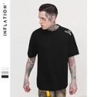 Shoulder-embroidered Drop-shoulder T-shirt