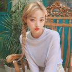 Crew-neck Long-sleeve Sheer T-shirt
