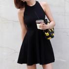Halter A-line Minidress Black - One Size