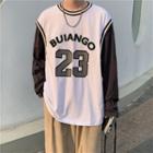 Numbering Long-sleeve Layered T-shirt