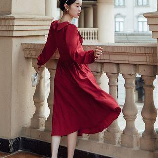 Embroider Flower A-line Dress
