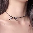 Bow-accent Choker Black - One Size