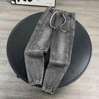 Drawstring Cargo Harem Jeans