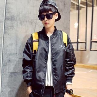 Lettering Embroidered Baseball Jacket