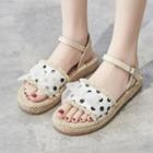 Dotted Ankle-strap Flat Sandals