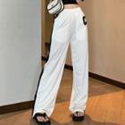 Striped Lettering Color Block Pants
