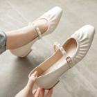 Chunky-heel Beaded Mary Jane Shoes