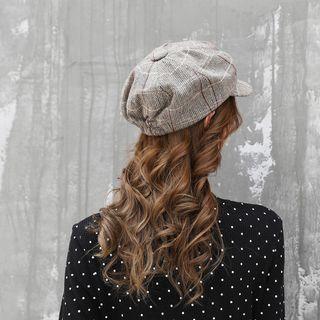 Plaid Newsboy Cap Gray - One Size