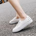 Faux Leather Studded Sneakers