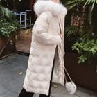 Faux-fur Hooded Padded Midi Coat