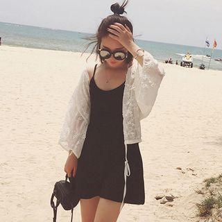 Lace Open-front Jacket White - One Size