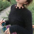 Floral Mock-neck Sweater