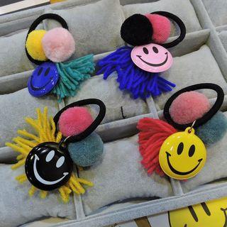 Smiley Face Pompom Hair Tie