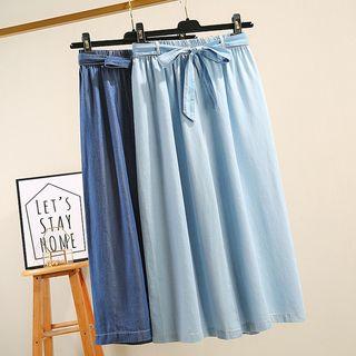 Capri Wide-leg Jeans With Sash