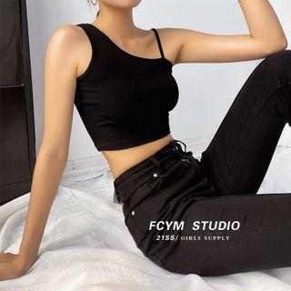 Details Asymmetrical Crop Tank Top