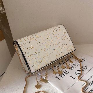 Glitter Fringed Faux Leather Crossbody Bag