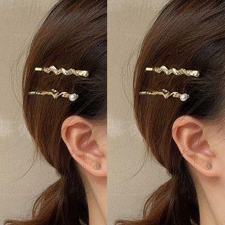 Faux Pearl / Wavy Alloy Hair Pin