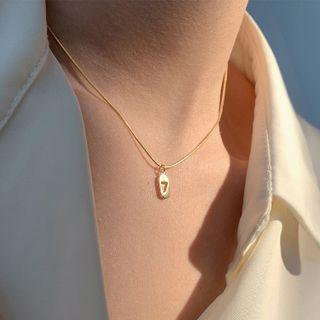 Number 7 Tag Pendant 925 Sterling Silver Necklace
