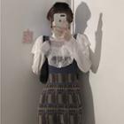 Lace Hem Blouse / Midi Sheath Overall Dress