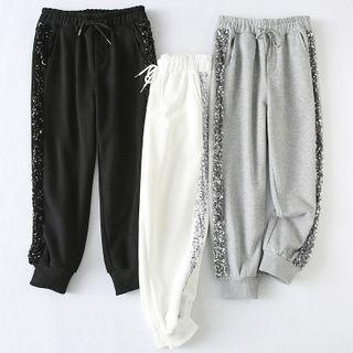 Sequined Harem Sweatpants