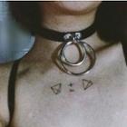 Double Hoop Pendant Faux Leather Choker