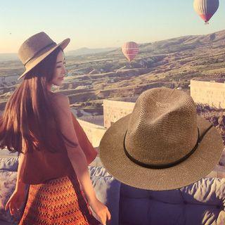 Belted Straw Fedora