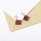 Alloy & Leather Square Dangle Earring As Shown In Figure - One Size