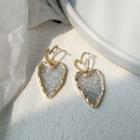 Glitter Heart Dangle Earring 1 Pair - S925 Silver - As Shown In Figure - One Size