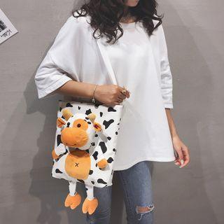 Milk Cow Applique Canvas Shopper Bag