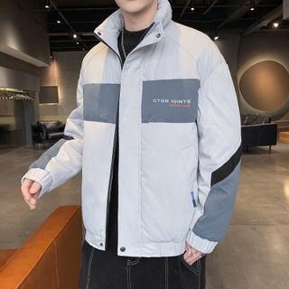 Color Block Letter Padded Coat