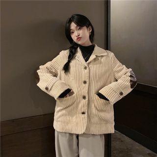 Corduroy Single-breasted Blazer As Shown In Figure - One Size